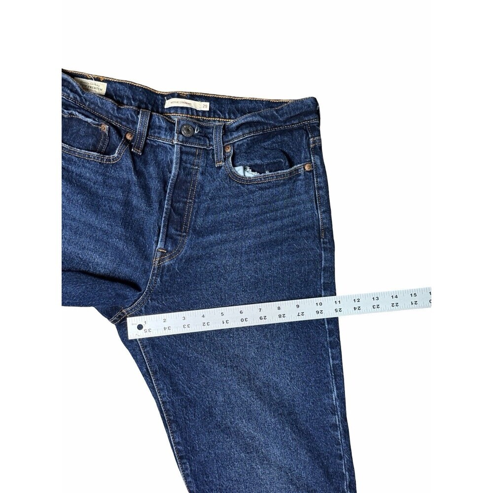 Levi’s Wedgie Straight Jeans Big E Dark Wash Blue Stretch Women’s Size 29 X28 - Picture 8 of 15